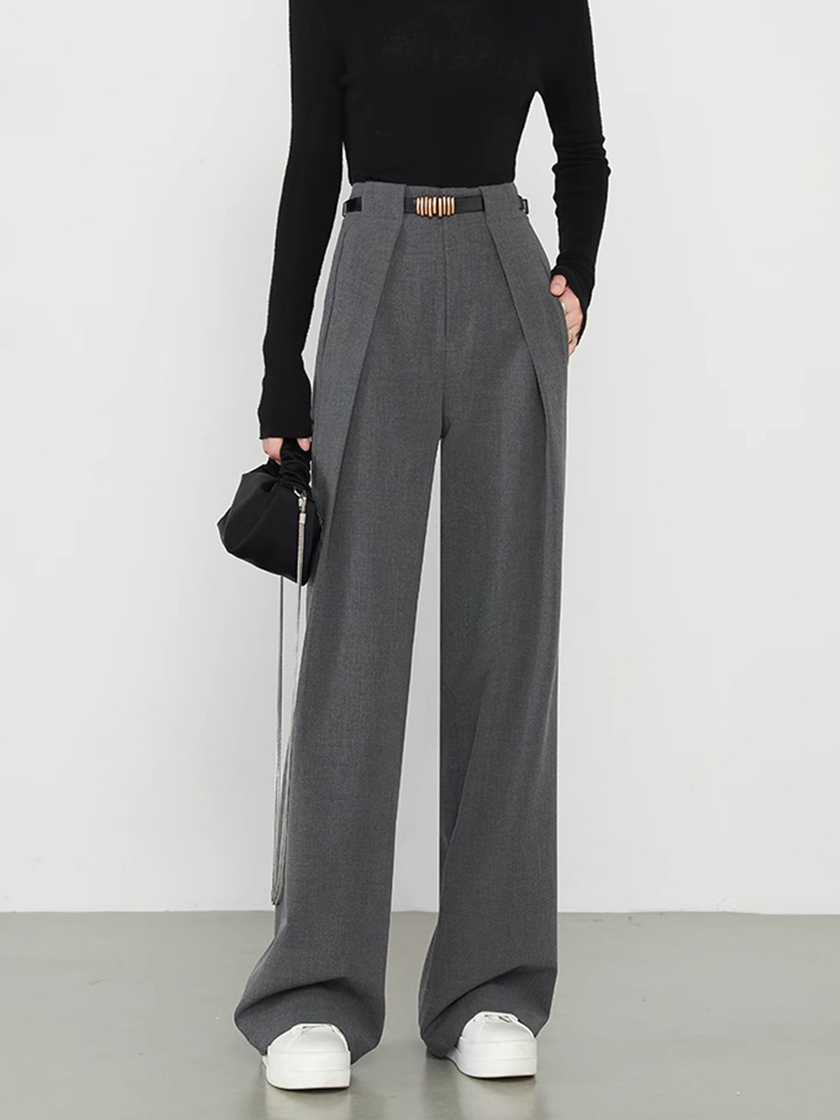 Women's Straight Leg Pants - Classic Everyday Style | Autumn - Grey