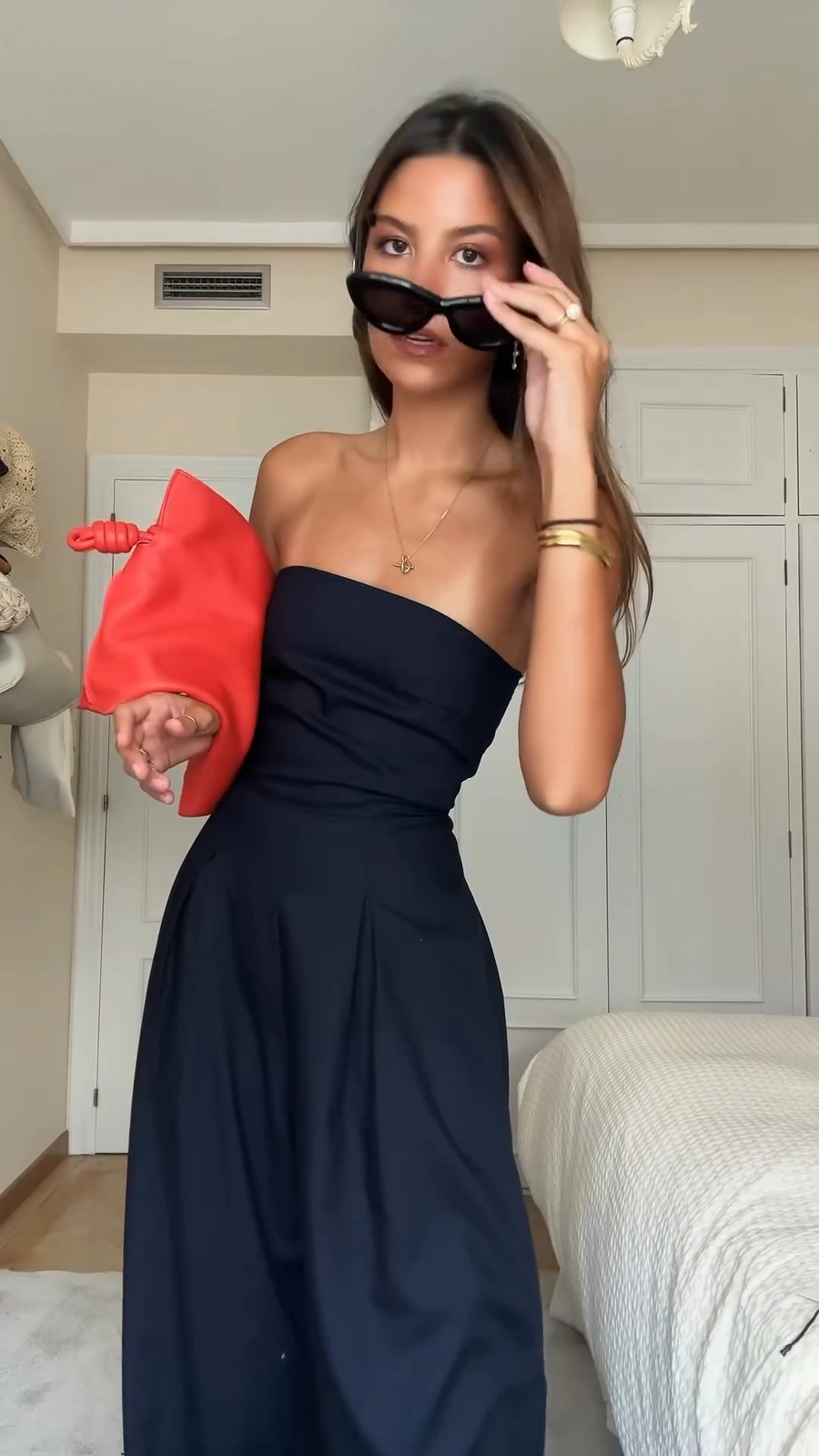 Women's Strapless Jumpsuit - Navy Elegant | Spring