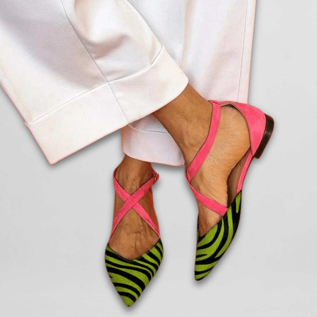 Women's Strappy Ballet Flats - Lightweight Elegance | Summer - Green