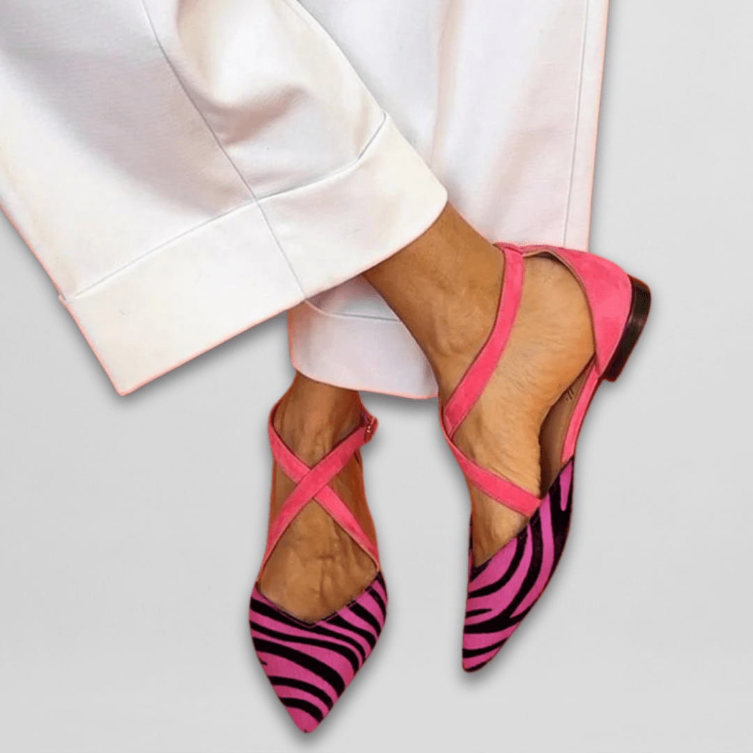 Women's Strappy Ballet Flats - Lightweight Elegance | Summer - Pink