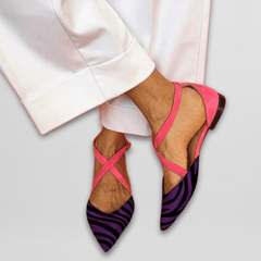 Women's Strappy Ballet Flats - Lightweight Elegance | Summer - Purple