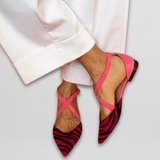 Women's Strappy Ballet Flats - Lightweight Elegance | Summer - Red