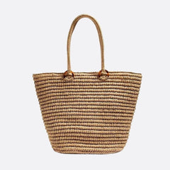 Women's Straw Tote | Summer Bag | Beige
