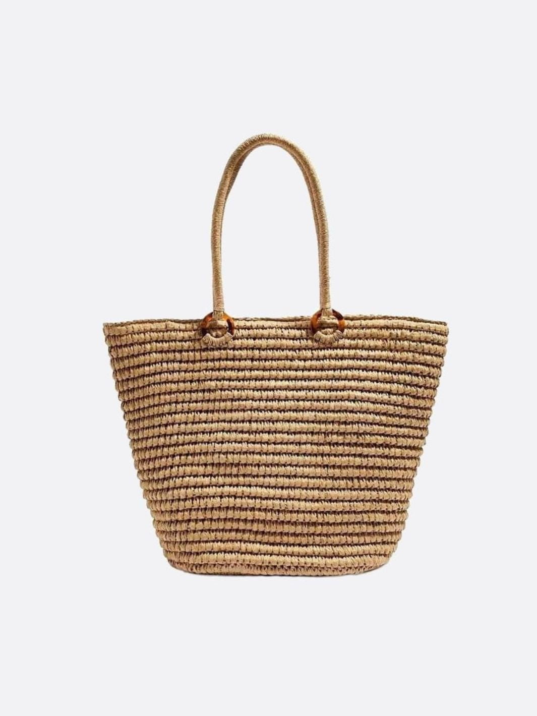 Women's Straw Tote | Summer Bag | Beige