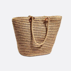Women's Straw Tote | Summer Bag | Beige