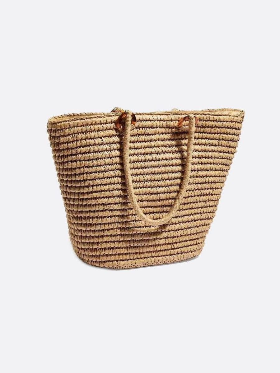 Women's Straw Tote | Summer Bag | Beige