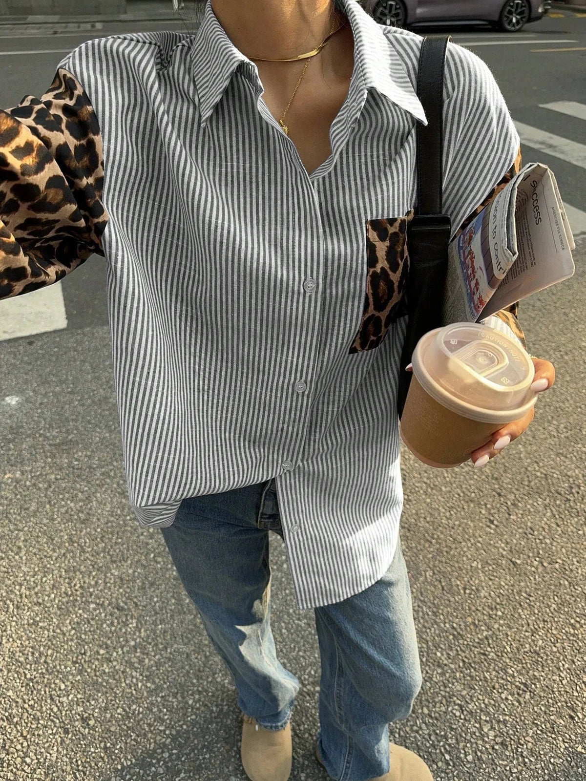 Women's Striped Blouse | Lion Print Detail | Urban | Summer