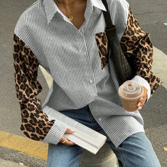 Women's Striped Blouse | Lion Print Detail | Urban | Summer