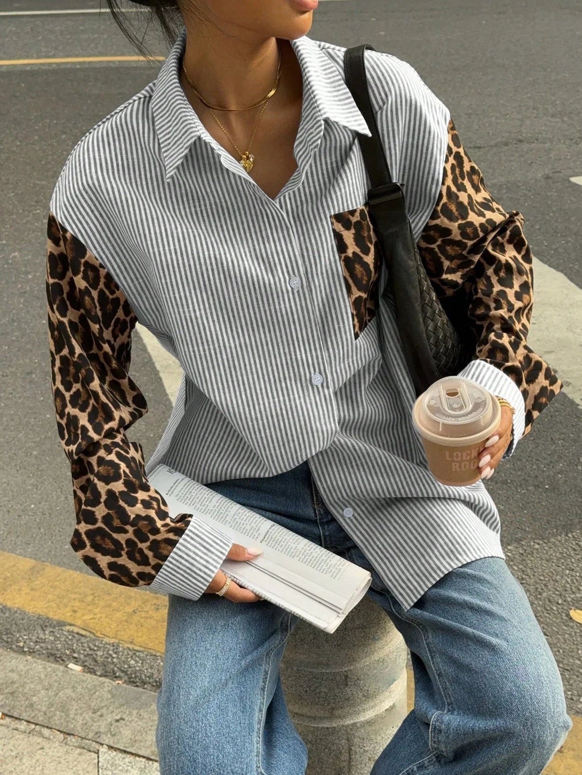 Women's Striped Blouse | Lion Print Detail | Urban | Summer