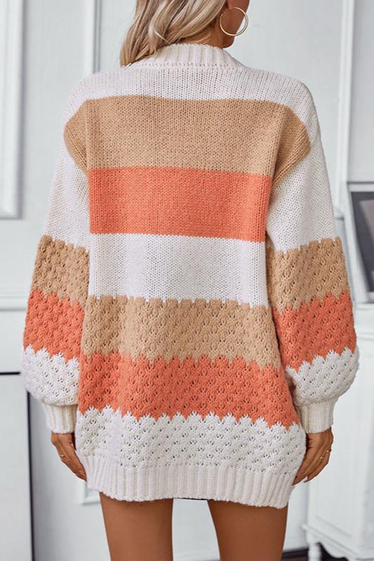 Women's Striped Cardigan | Oversized | Acryl | Autumn