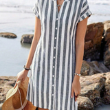 Women's Striped Dress - Effortless Elegance | Summer - Black