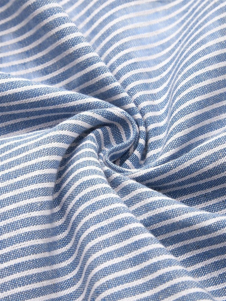 Women's Striped Midi Dress with Wooden Buttons | Spring