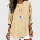 Women's Striped Relaxed Fit Blouse Shorts Set | Spring - Khaki