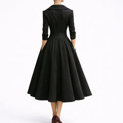 Women's Structured A-Line Midi Dress - Fall Wedding Guest