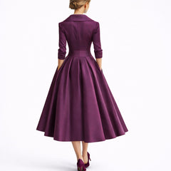 Women's Structured A-Line Midi Dress - Fall Wedding Guest