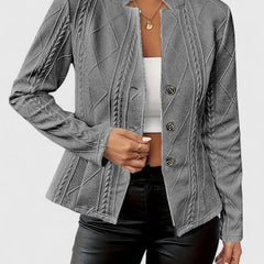 Women's Structured Blazer Jacket - Tailored Elegance | Spring - Grey