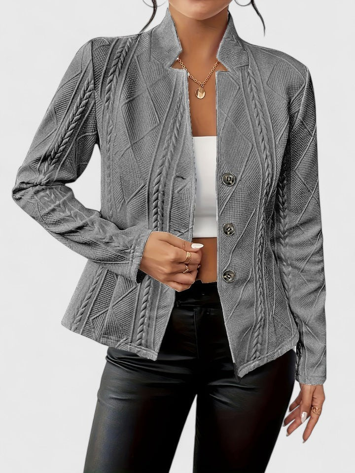 Women's Structured Blazer Jacket - Tailored Elegance | Spring - Grey
