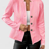 Women's Structured Blazer Jacket - Tailored Elegance | Spring - Pink