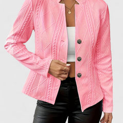 Women's Structured Blazer Jacket - Tailored Elegance | Spring - Pink
