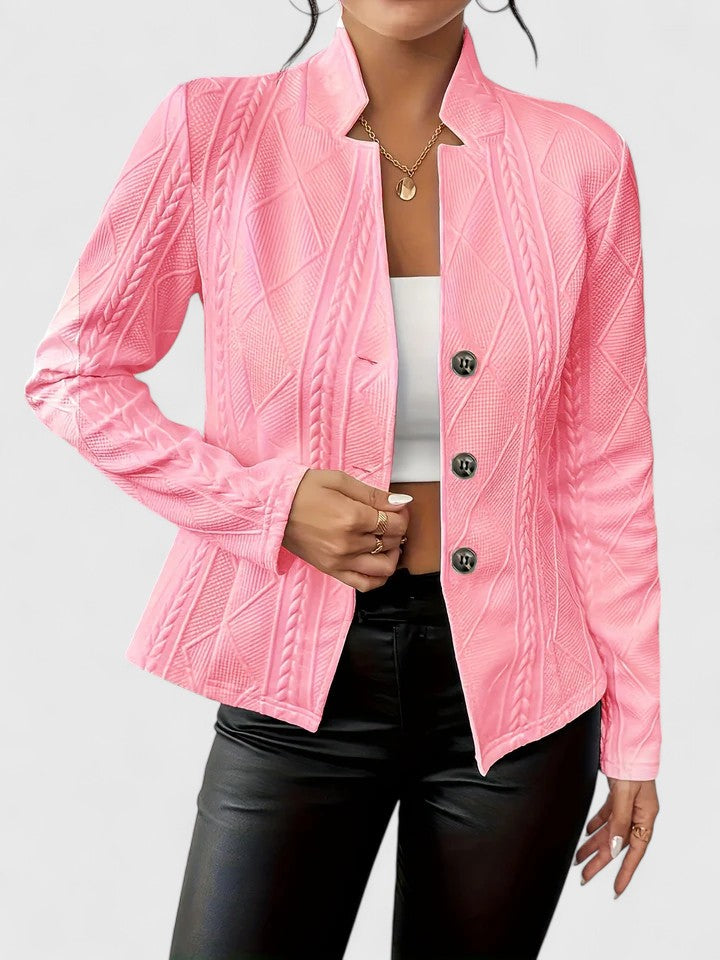 Women's Structured Blazer Jacket - Tailored Elegance | Spring - Pink