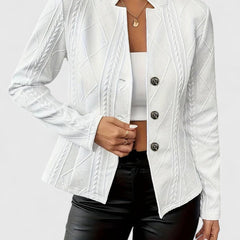 Women's Structured Blazer Jacket - Tailored Elegance | Spring - White