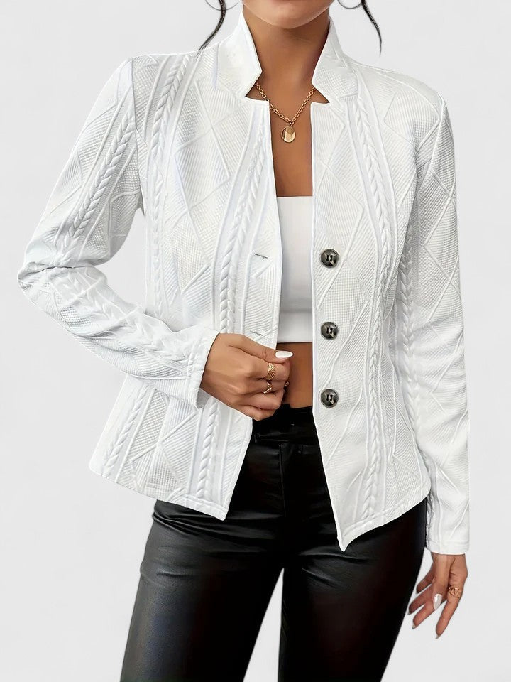 Women's Structured Blazer Jacket - Tailored Elegance | Spring - White