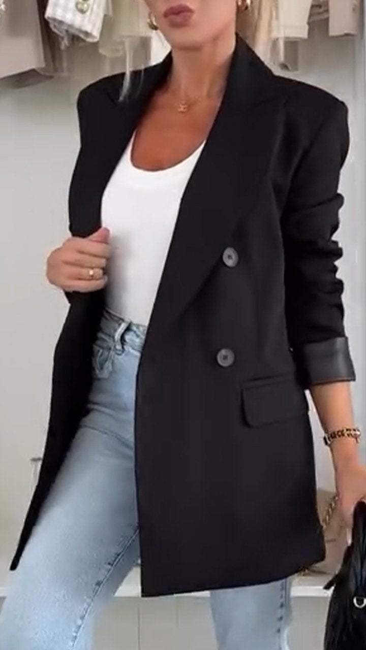 Women's Structured Blazer | Long-Line | Double Button | Autumn