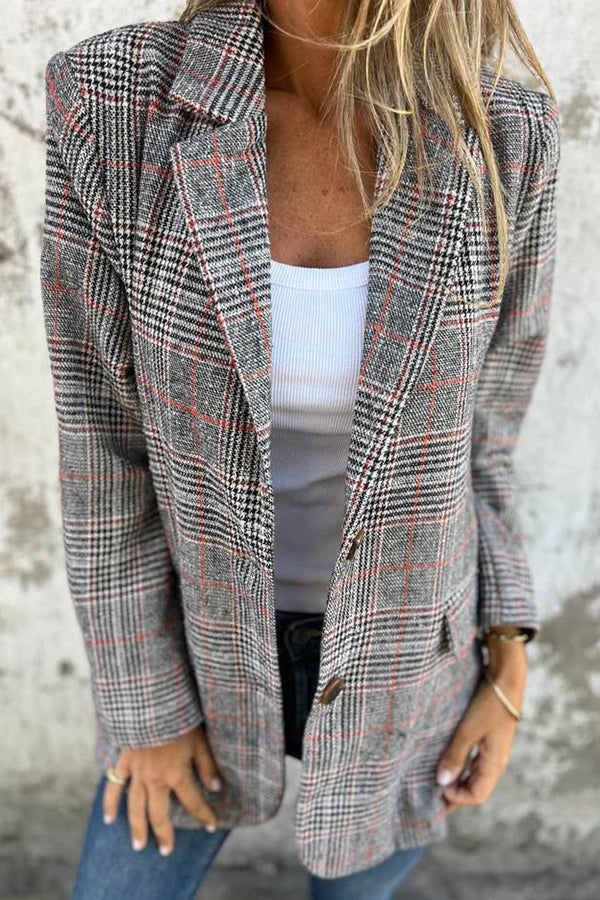 Women's Structured Blazer | Wool | Autumn - Red