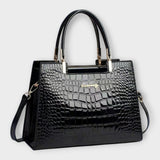 Women's Structured Handbag - Classic Silhouette - Black