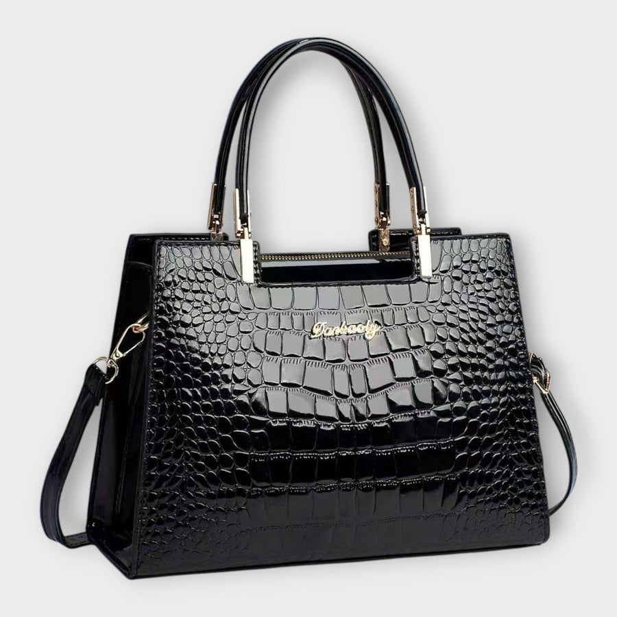 Women's Structured Handbag - Classic Silhouette - Black