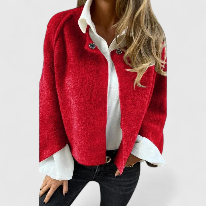 Women's Structured Jacket - Modern Elegance | Autumn - Red