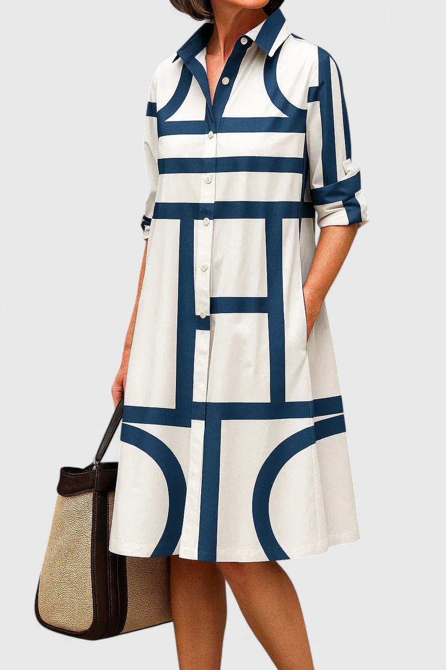 Women's Structured Midi Dress - Modern Elegance | Spring - White