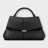 Women's Structured Top Handle Handbag - Classic Summer Bag - Black