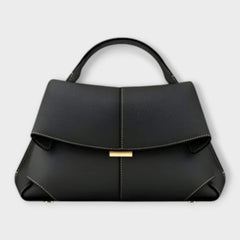 Women's Structured Top Handle Handbag - Classic Summer Bag - Black