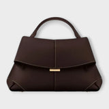 Women's Structured Top Handle Handbag - Classic Summer Bag - Bordeaux