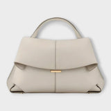 Women's Structured Top Handle Handbag - Classic Summer Bag - White