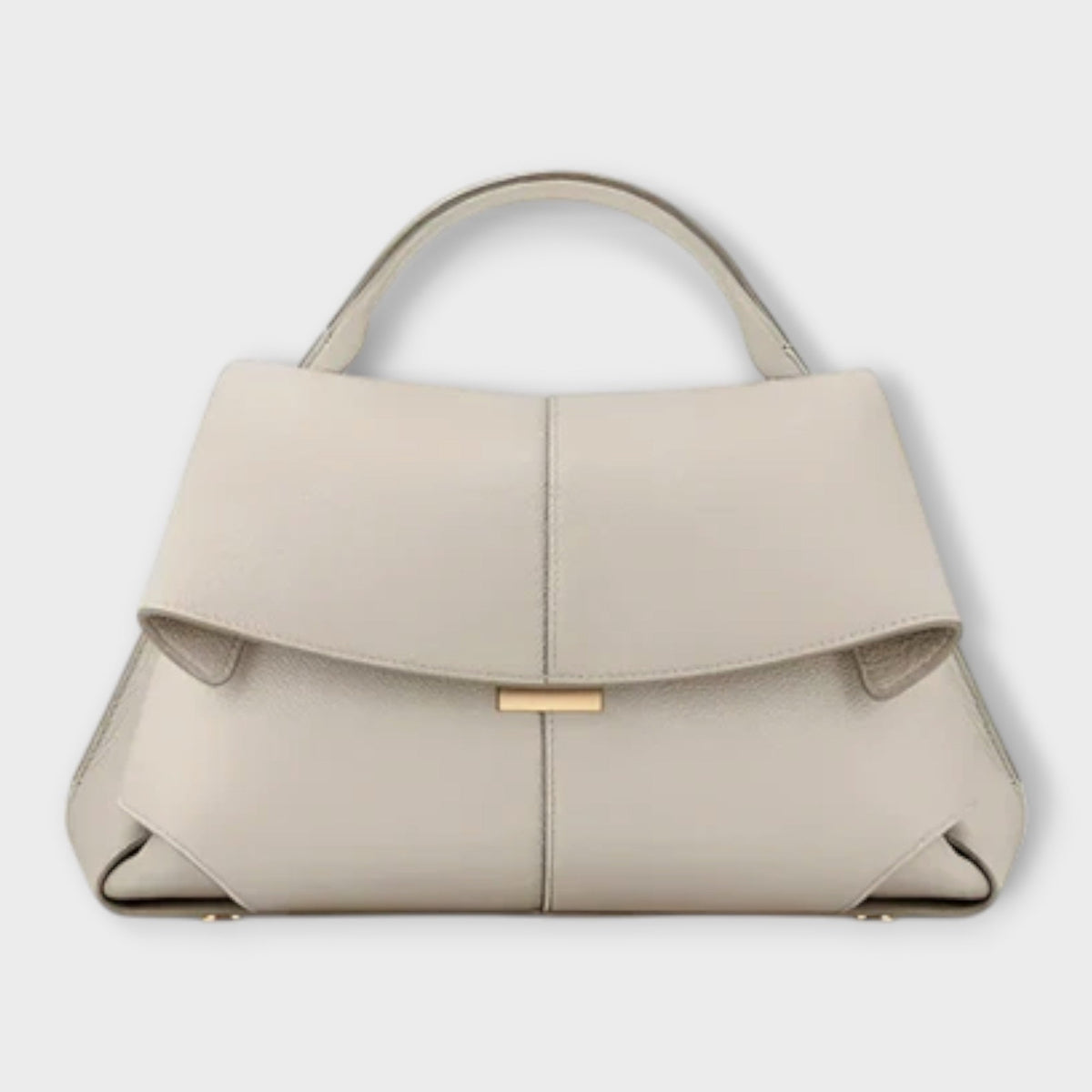 Women's Structured Top Handle Handbag - Classic Summer Bag - White