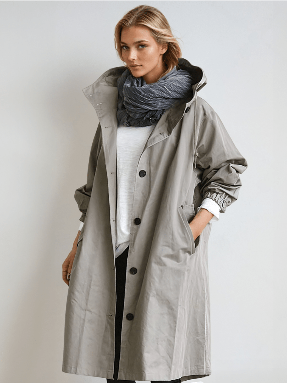 Women's Stylish Trenchcoat | Classic Silhouette | Winter - Gray