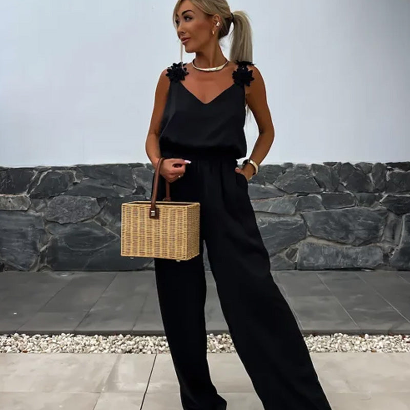 Women's Summer Jumpsuit | V-Neck | Summer