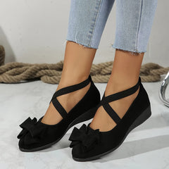Women's Supportive Flat Shoes - Elegant Comfort Design | Autumn - Black