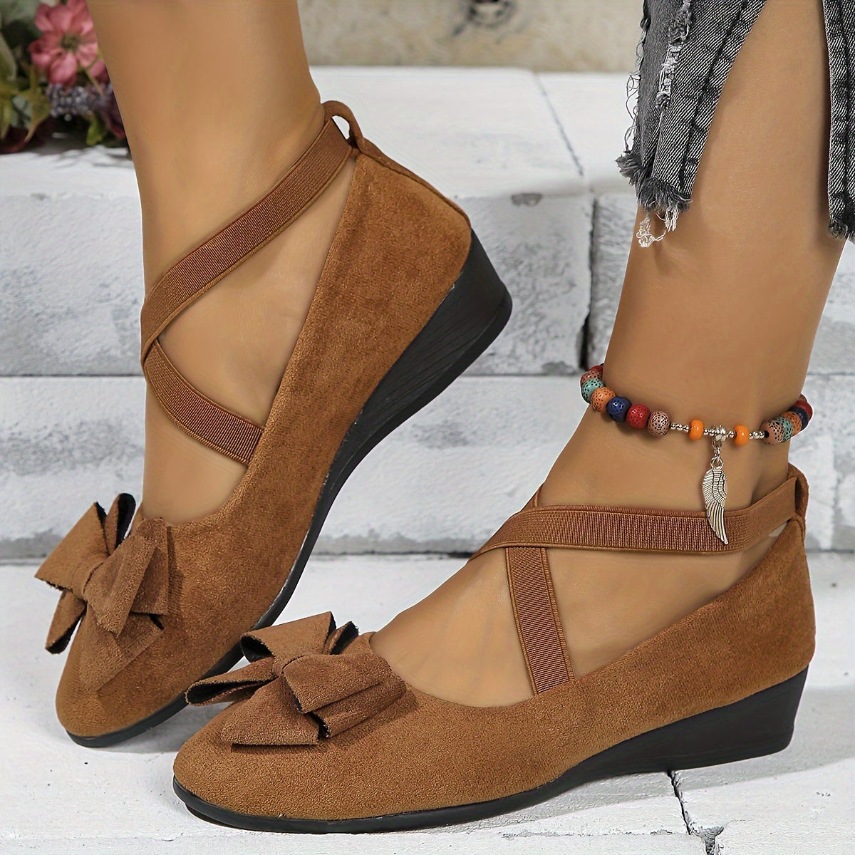 Women's Supportive Flat Shoes - Elegant Comfort Design | Autumn - Brown