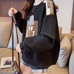 Women's Sweater | 3D Print | Playful Design | Autumn - Black