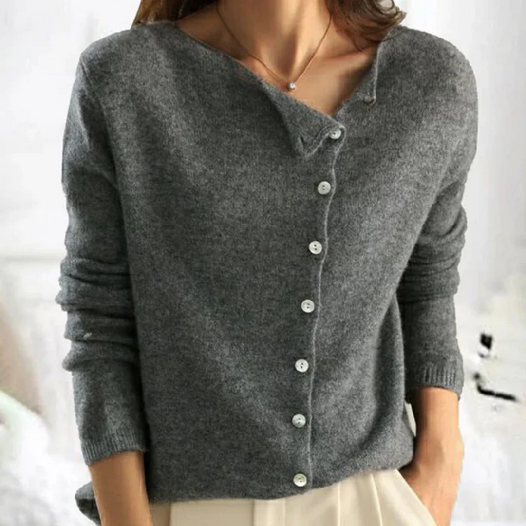 Women's Sweater | Chunky Knit | Crew Neck | Autumn - Grey