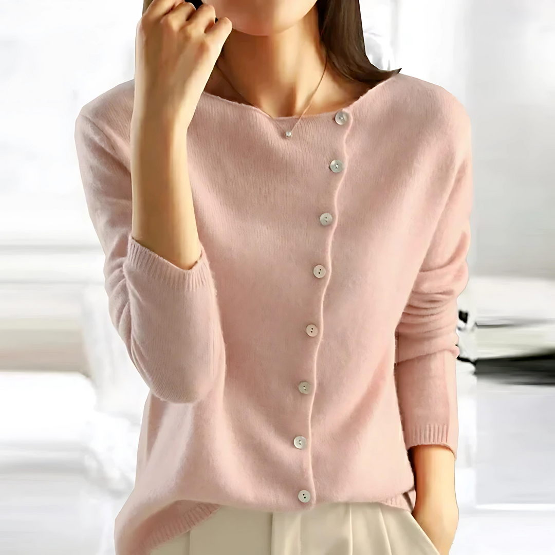 Women's Sweater | Chunky Knit | Crew Neck | Autumn - Pink