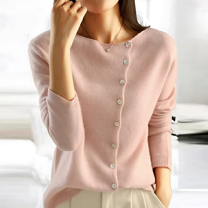 Women's Sweater | Chunky Knit | Crew Neck | Autumn - Pink