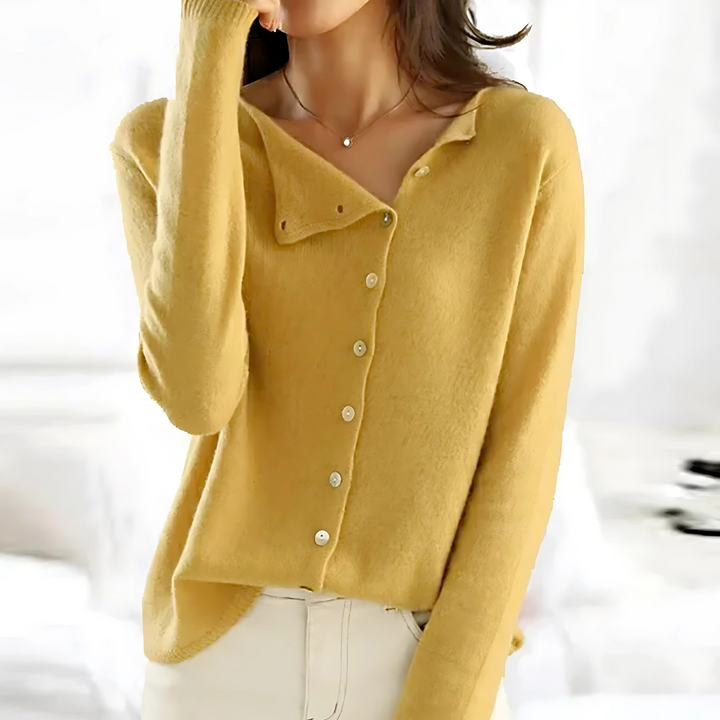 Women's Sweater | Chunky Knit | Crew Neck | Autumn - Yellow