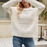 Women's Sweater | Crew Neck | Autumn - White