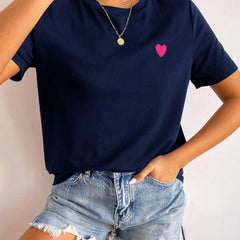 Women's T-Shirt | Heart Detail | Minimalist | Spring