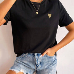 Women's T-Shirt | Heart Detail | Minimalist | Spring