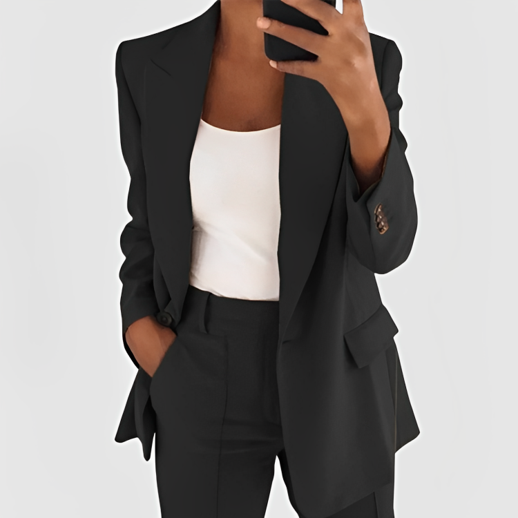 Women's Tailored Blazer | Button-Down | Structured | Autumn - Black